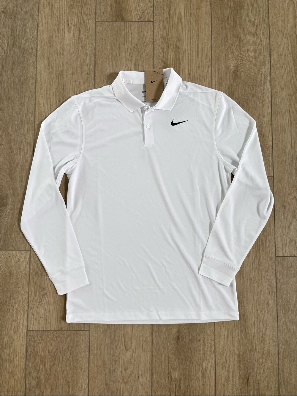 Nike Men’s Golf White Long-Sleeve Dri-FIT Polo Size SMALL